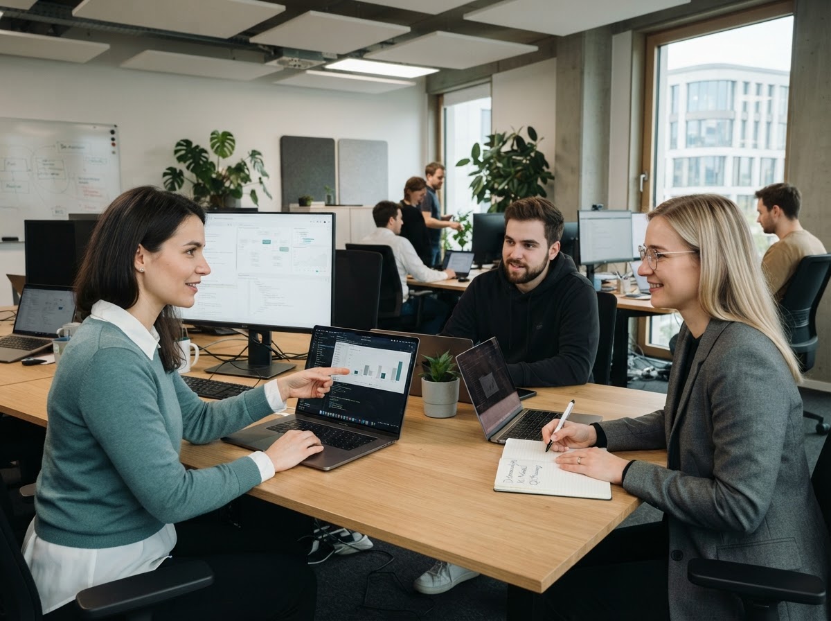 Goldoren KI Team bei der Arbeit an Analysemodellen